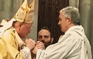 Cardinal Timothy Dolan of New York ordains Tom Colucci to the priesthood in May 2016. Courtesy of Father Tom Colucci.